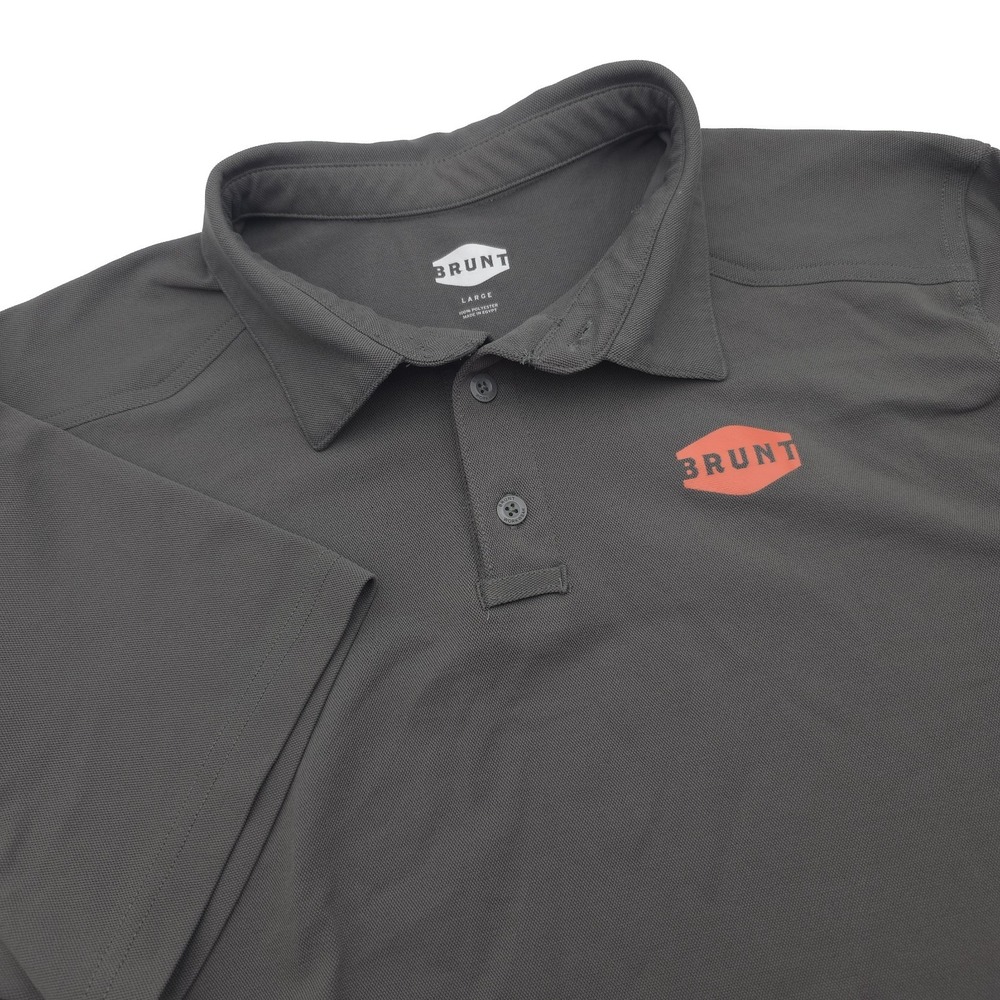 Brunt‎ Workwear Men's Gray Polo Size Large Short Sleeve Polyester